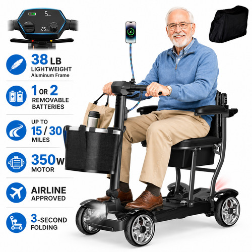 Foldable wheel mobility - 4-wheel,