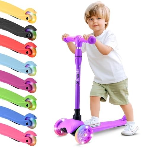Purple wheel kickboard - purple, 3-wheel