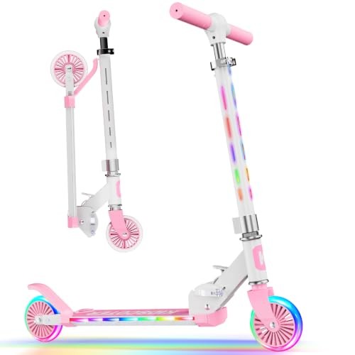 Pink led stem kick - led, scooter