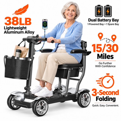 Lightweight foldable wheel - lightweight, 4-wheel